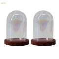 4Pcs Clear Glass Cloche Dome, Bell Jar Dome Doll Holder Plants and Flowers Dustproof Mini Glass Display Cover for Garden, Office, Home Decor. 