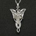Arwen Evenstar Necklace Elfstone Elessar Aragorn Galadriel Elves Cubic Zirconia Stone Pendant Jewelry Women. 