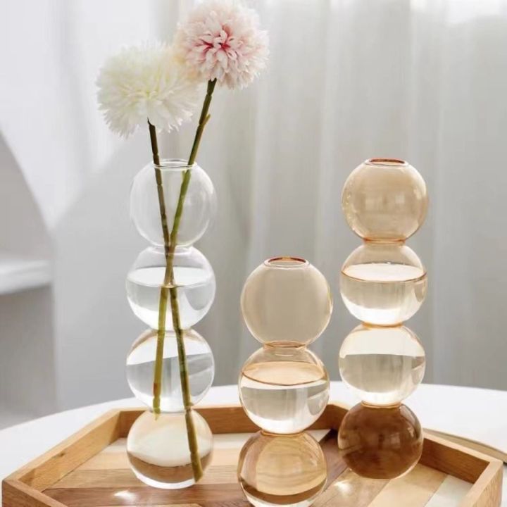 Table Decoration Romantic Glass Vase Simple Creative Hydroponic Flower Pot Modern Funny Spherical Flower Vase Birthday