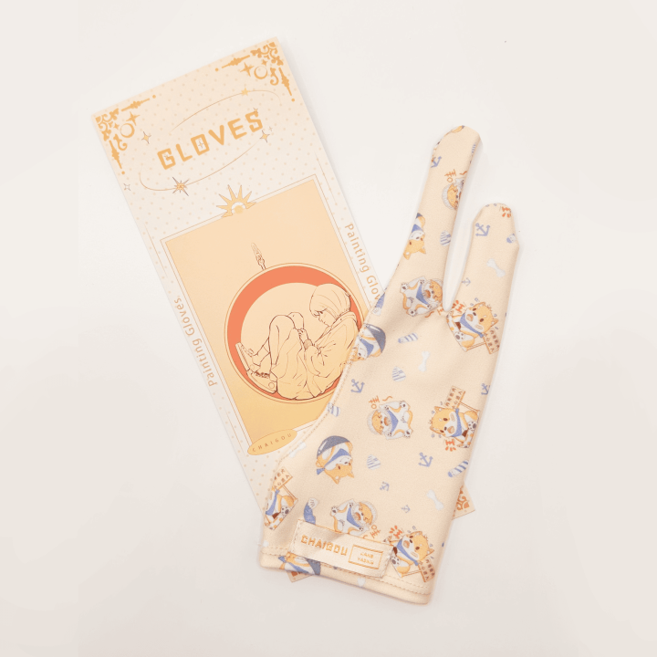 Cute Two-finger Glove for Ipad/Graphics Drawing Tablet HUION / WACOM/XP-PEN, Sweat-proof Glove for sketching Paiting Art Student