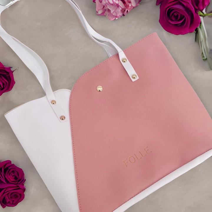 Folle Hand bag for girls Top University bags for girls stylish handle Durable bag Travel bag Shoulder Bags for girls Two tone Designer bag for girls Top Trend.