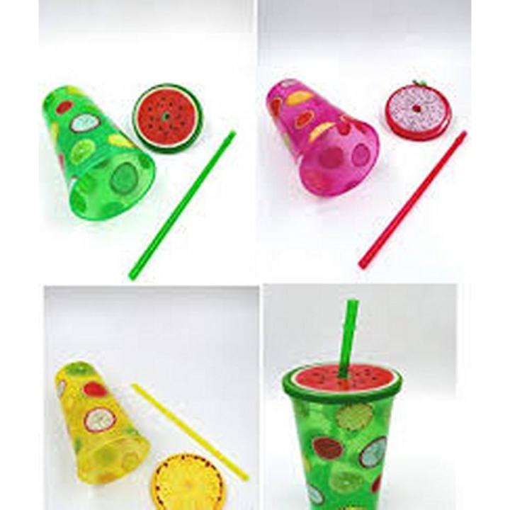 multi-color-fruits-theme-water-cup-with-strawtumblerjuice-glass-daraz-pk