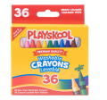 Playskool Crayons 36 Bright Color Premium Quality Washable Crayon Colors. 