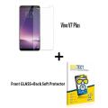 Vivo V7 Plus Polish 2.5D Tempered Glass Screen Protector + Back Matte Protector Soft Skin Sheet Soft Film Protection For Vivo V7 Plus. 