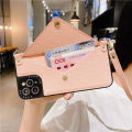 【BeginnerBer】Wallet Shoulder Strap Phone Case for iPhone 15 15Pro Max 14 Plus 13 Pro 12 11 Chain Lady Leather Card Pocket Lanyard Back cover. 