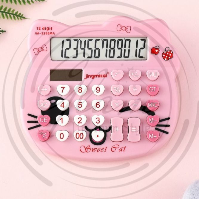 Hello Kittys Anime Pink Cartoon Calculator Solar Fashion Cute Cartoon Calculator Kids Student School Supplies