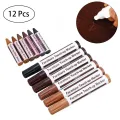 Panda Online 12PCS Wood Furniture Repair Pen Marker Pen Wax Scratch Filler Remover Repair Fix + Free Pencil Sharpener. 