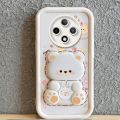 Case for redmi 14C 5g 15C 15 A5 4G poco c75 c71 poco F7 M7 PRO 5G back cover Softcase Silicone shockproof Cover new design aesthetic Rotatable mirror Cute Bear with holder JTXXZJ01. 