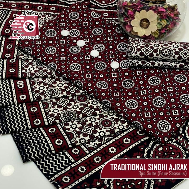 Unstitched%20Traditional%20Sindhi%20Ajrak%20Dress%203pc%20-%20Image%204