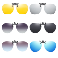Car Night Safety Googles UV400 Day Night Vision Goggle Clip UV Protection Polarized Lens Myopia Glasses Clip Rimless Lightweight Clip-on Sunglasses Hiking. 