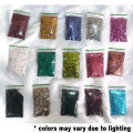 Pack Of 15 Color Round Glitter Chunks for Artwork Decorations, Crafting, Resin Art, UV Nails, and Makeup (Each Pack 20 grams). 