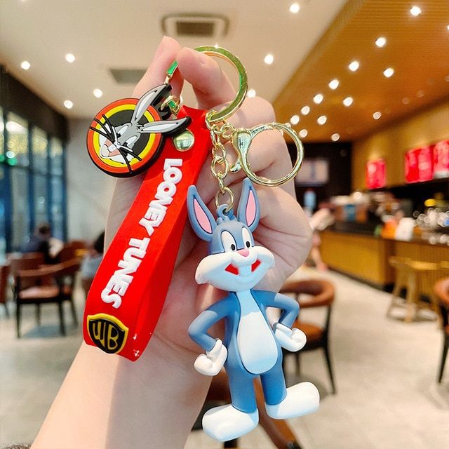 For Anime Cute Bugs Bunny Keychain Cartoon Personality Epoxy Bag