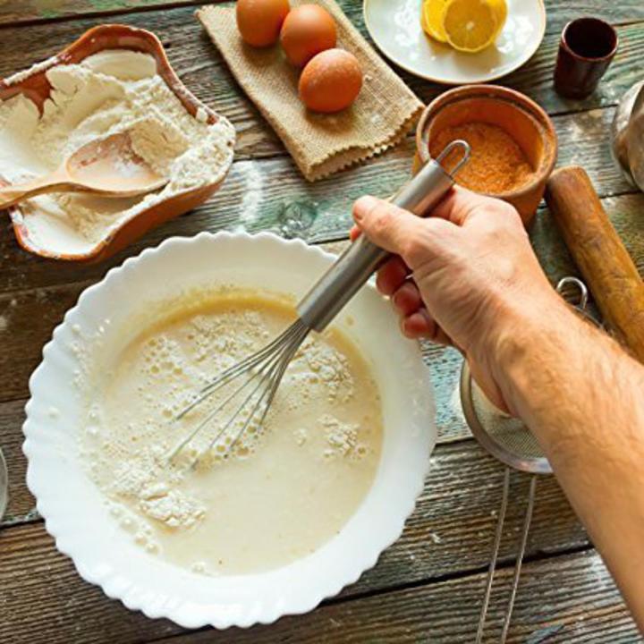 Stainless Steel Whisk,Whisk Egg Beater,Wisk Manual Whisk Balloon Whisk Set for Mixing Sauces, Marinades, Cake Batter,