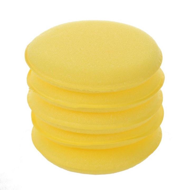 CAR WAX APPLICATOR PADS YELLOW 5PCS - TOP QUALITY