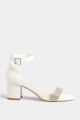 Women Fashion Gold Diamante Block Heel Shoes In Standard Fit White & Golden. 