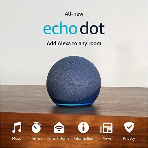 All-New Echo Dot (5th Gen, 2022 release) | Bigger vibrant sound in a compact smart speaker with Alexa