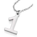 Number 1 Stainless Steel Pendant Necklace with Chain For Men. 