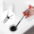 90 CM-200 CM - Stainless Steel Drain Wire, Drain Pipe Cleaning Spring Stick, Hair Catching Claw Wire, Basin Cleaner, Sink Sewer Clog Dredge Remover, Flexible Grabber Pickup Tool. 