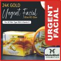 MALAMAH DR BLUSH 24K GOLD ULTRA HD GLOW URGENT FACIAL ALL IN ONE BRIGHTNING SERIES FACIAL WITH VITAMIN E FOR FACE FRESHNESS, FRECKLES, ANTI WRINKLES, DARK CIRCLES, ANTI BLACK AND WHITE HEADS, ANTIACNE, ANTI AGING, DEEP CLEANSING AND SKIN TREATMENT 100 ML. 