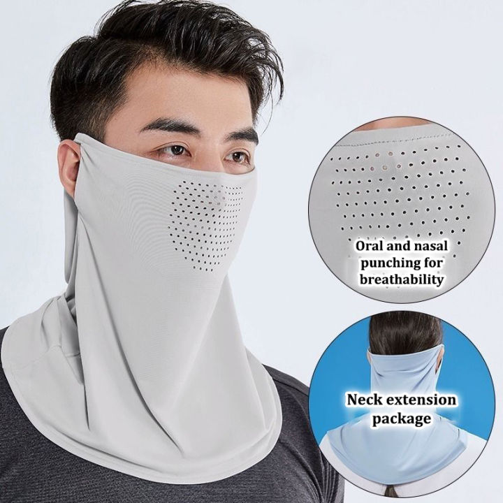 UV Protection Outdoor Neck Wrap Cover Sports Sun Proof Bib Ice Silk Mask Face Cover Neck Wrap Cover Sunscreen Face Scarf Demoo