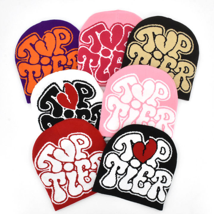 Top Tier Broken Heart Y2K beanie Skully Hip Hop Fashion In Pink Homesickneisi