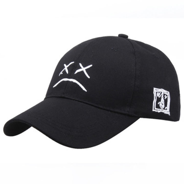 Superman Ruoias Fashion Lil Peep Baseball Caps Sad Face Pattern Dad Hat Hip Hop Cap Golf Women Men Embroidery Cotton Snapback Cap Sun Protection