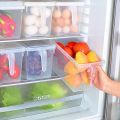 1 pc Large Fridge Organizer Food Storage Containers Stackable Refrigerator Organizer Bins with Lids Clear Plastic Organizer Square Produce Saver for Fruits,Vegetable,Meat. 