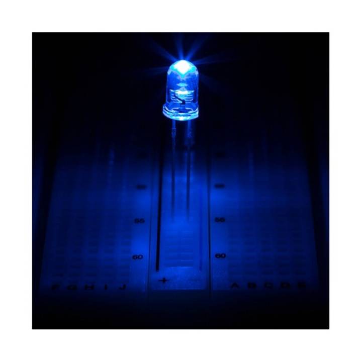 Pack of 5 - 5mm Crystal Blue LED - 470 nm