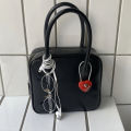 Korean Charms Red Heart Lock Keychain Y2K Aesthetic Vintage Keychain Bag Pendant Punk Fashion Accessories Harajuku Jewelry. 