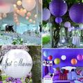 2 pcs 12inch Round Paper Hanging Lanterns lamps for Birthday, Bridal Shower, Wedding Anniversary Party Home Festival Decoration. 