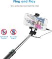 JETech Battery Free Selfie Stick Cable Control (No Battery No Bluetooth) Self-portrait Monopod Pole. 