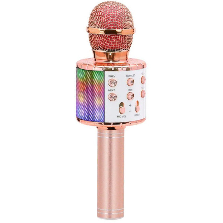 WS858L Wireless Bluetooth Musical Microphone, with Record Rose Gold