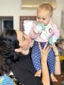 Baby Teething Mitten, 1 Pack Bunny Girl Silicone Teether Glove Toy and Infant Glove. 