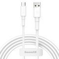 BASEUS MINI WHITE CABLE USB TO Android USB DATA SYNC CABLE FAST CHARGE. 