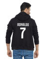 Ronaldo 7 Al Nasr Football Logo Winter Fleece Hoodie For Men. 