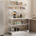 40'' Wood Standard Baker's Rack with Wooden Shelves iron Frame Luxury Table Microwave oven Stand Table. 