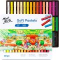 Mont Marte Soft Pastels in Tin Box Signature 48pc, 48 Assorted Colors, Vibrant Pastel Sticks. 
