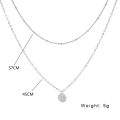 Simple Double-deck Gold Wafer Pendant Necklace Charming Women's Collarbone Chain Choker Necklace Female Party Jewelry Girl Gifts. 