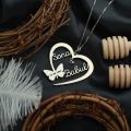 BUTTERFLY HEART COUPLE NAME NECKLACE. 