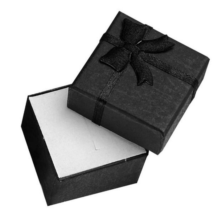 Black Ribbon Empty Gift Ring Box.