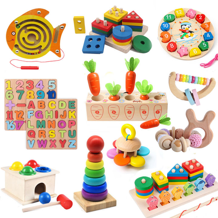 SAKURA Montessori Baby Wooden Toys 1 2 3 Years Early Learning Baby ...