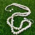 Camel Bone Tasbeeh 100 Beads Round Style 8  mm Size | Muslim Counter Prayer Beads. 