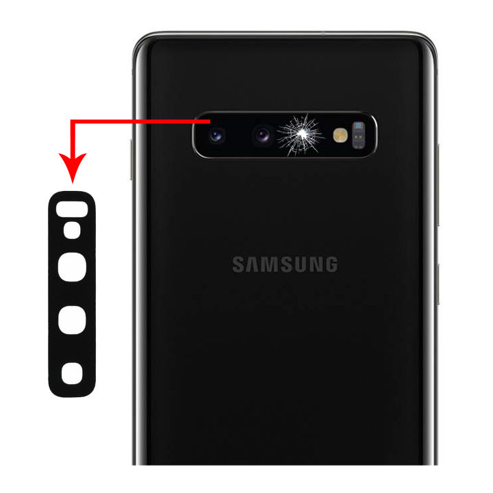 Samsung Galaxy S10 Plus Camera Glass Replacement Rear Back Camera Lens For Samsung S10 Plus - Black Burrak