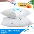 Fast Forward Waterproof Pillow Protector Encasement - Zippered, Pack of 2 - Protects Against Allergens, Dust Mites, and Spills. 