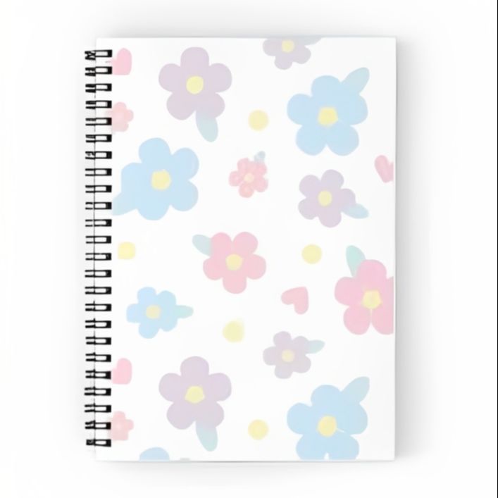 Pastel Purple Pink Blue Flower Aesthetic Pattern Golf Le Fleur Inspired Spiral Notebook