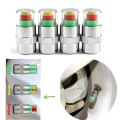 4Pcs/set Tire Pressure Monitor Pressure Gauge Cap Sensor Indicator Alert Monitoring Valve Stem Cap Tools Kit. 