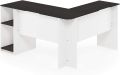 L Shaped Computer Desk, Rustic Wood Corner Desk, Industrial Writing Workstation Table office Table Gaming Table. 