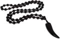 Black Fiber Pendant Mala Necklaces with Round-Shaped Nail Beads For Men and Boy -Pack 01. 