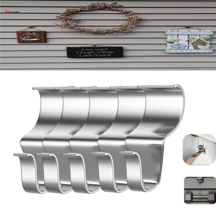 5 Pieces Vinyl Siding Hooks Hanger Outdoor Hook for Festival Garden Flat Head