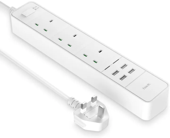 Extension%20Lead,%20HAVIT%20Universal%20Power%20Strip%20With%204%20USB%20Ports%20(4.6A)%20+%203%20Way%20Outlets%20(3250W/13A)%20Surge%20Protector%20Power%20Extension%20Plug,%20%20Intelligent%20Charging%20with%205.9ft%20Power%20Cord%20(C763,%20White).%20-%20Image%205